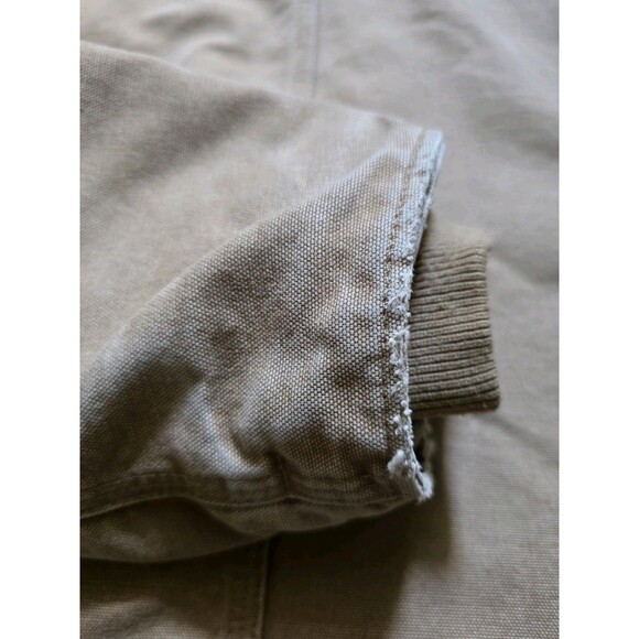 Vintage Carhartt Canvas Ridge Work Jacket Lined Large TALL C61 CML 14806 Tan - Picture 10 of 12